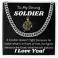 Soldier Cuban Chain Necklace, Veteran, Christmas, Perfect Gift