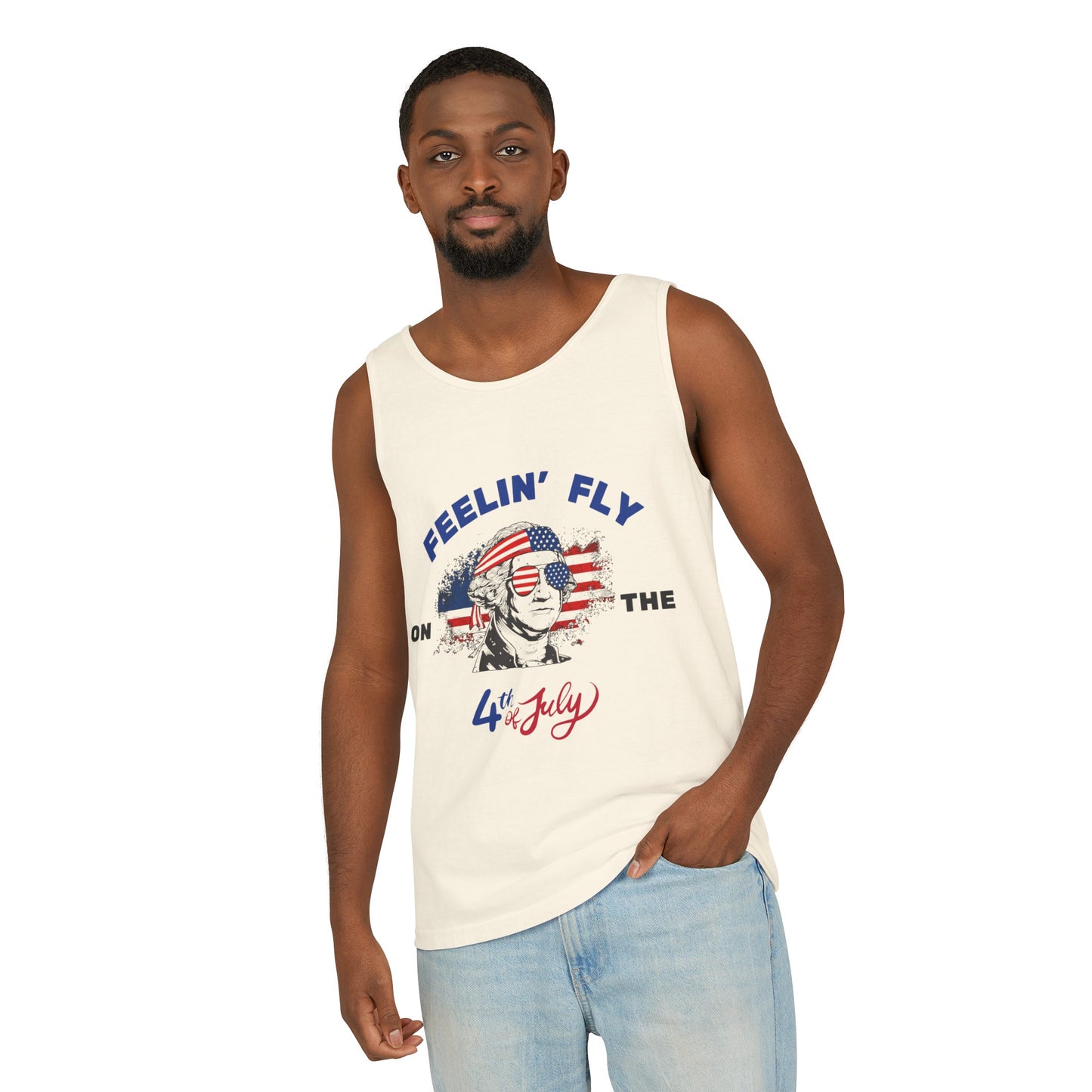 Unisex Garment-Dyed Tank Top - Feeling Fly 4th of July