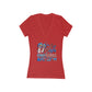 Women's Jersey Short Sleeve Deep V-Neck T-Shirt, Flip Flops, Fireworks - Perfect for the 4th of July