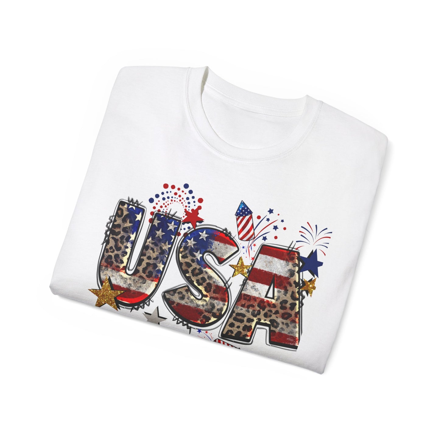 Unisex Ultra Cotton Tee - Celebrating the USA T-Shirt - Great for the 4th of July!