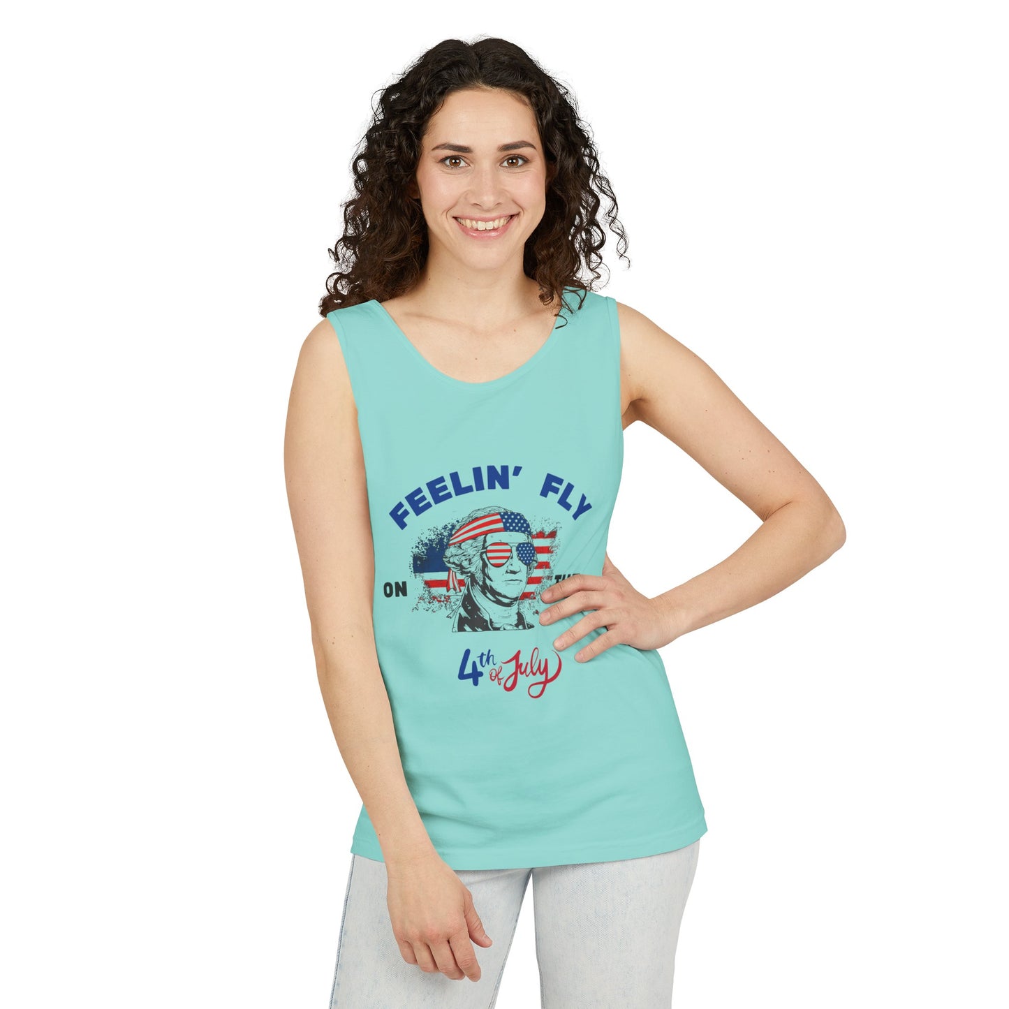 Unisex Garment-Dyed Tank Top - Feeling Fly 4th of July