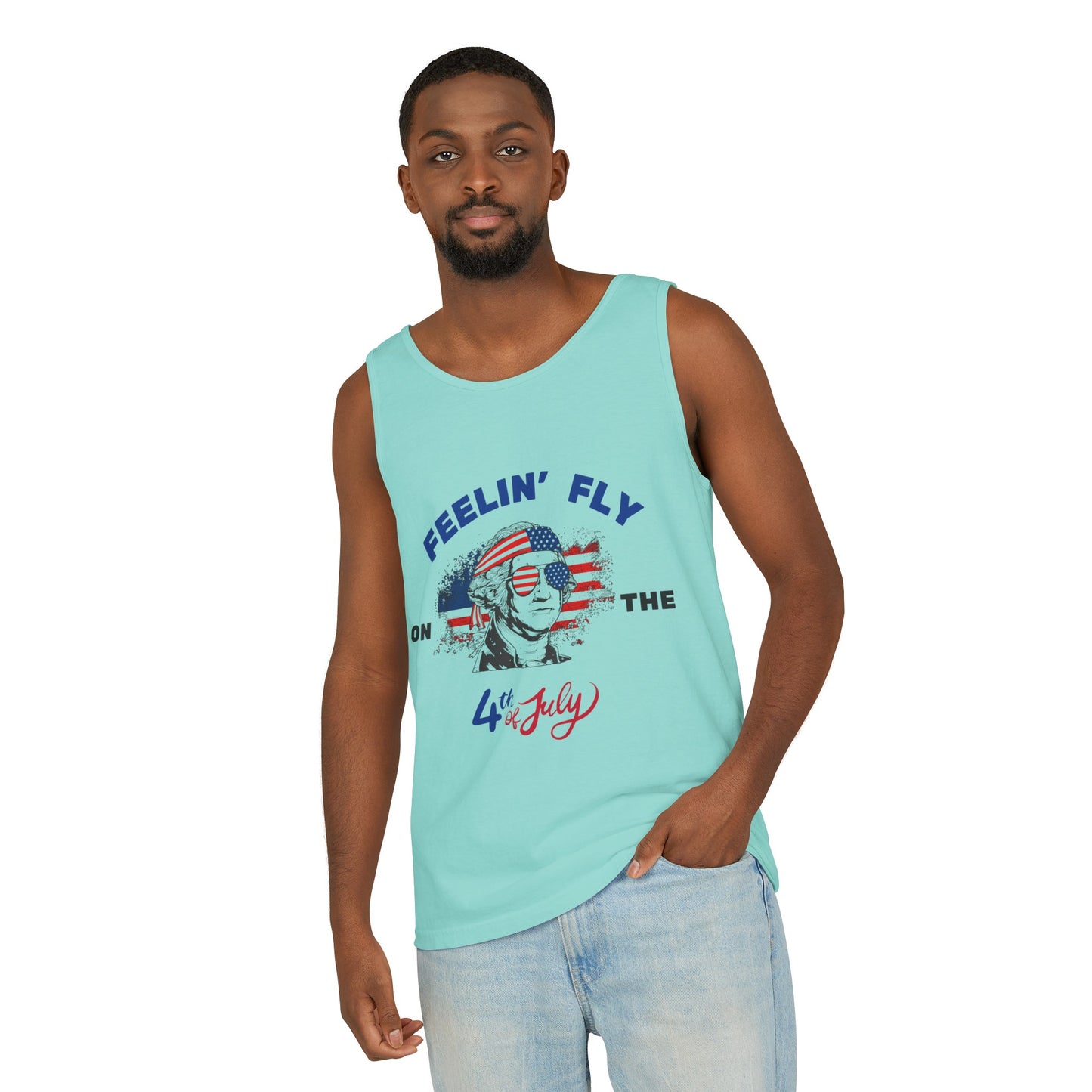 Unisex Garment-Dyed Tank Top - Feeling Fly 4th of July