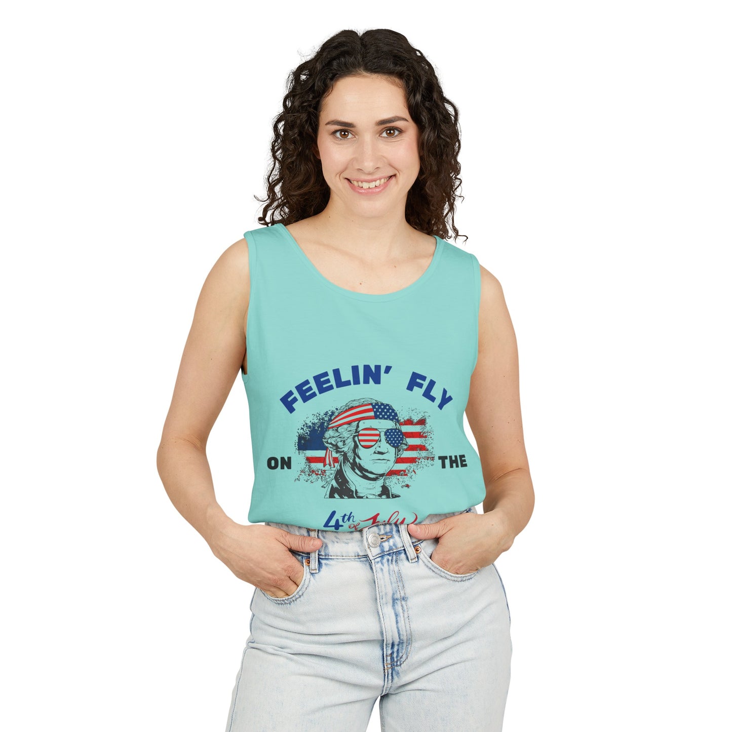 Unisex Garment-Dyed Tank Top - Feeling Fly 4th of July