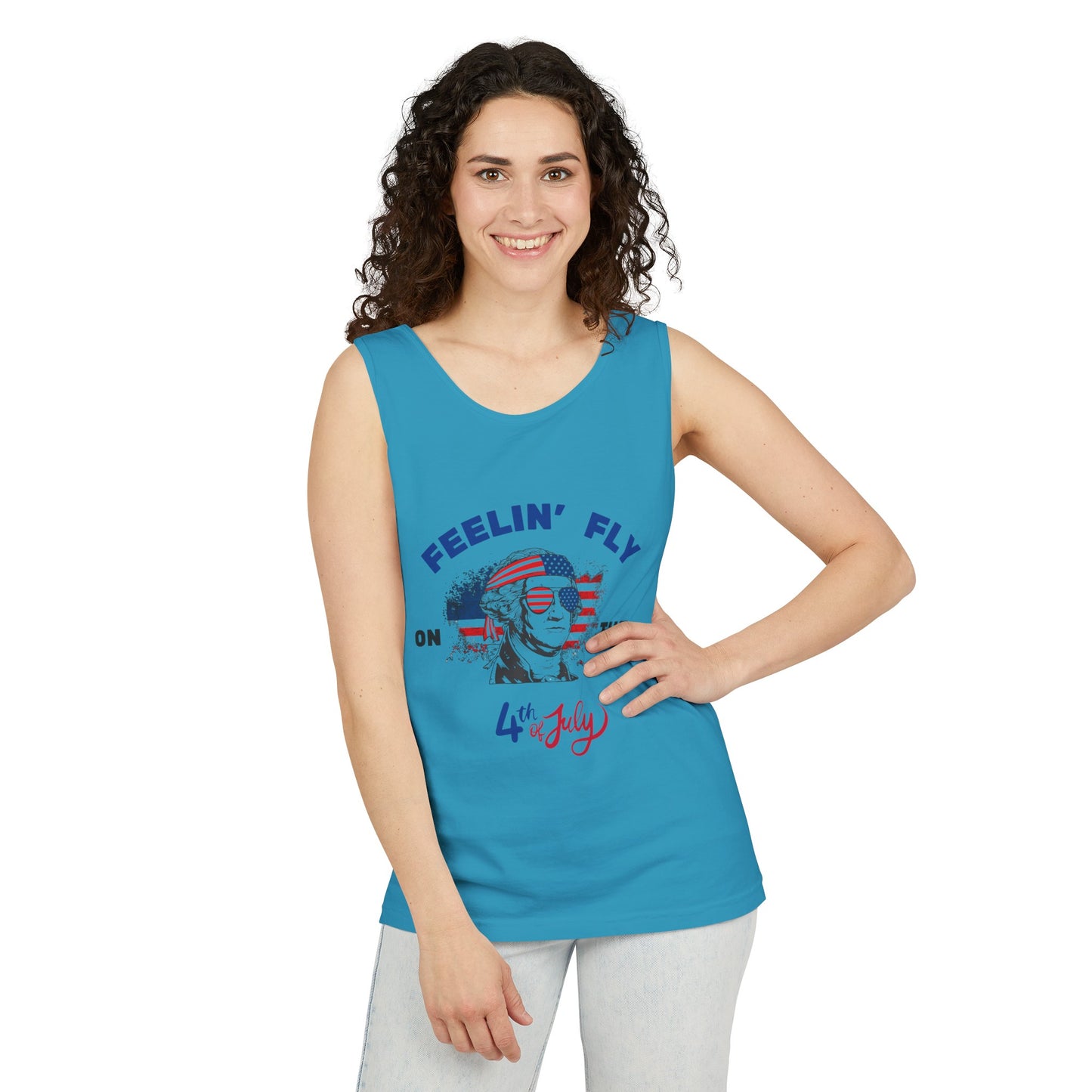 Unisex Garment-Dyed Tank Top - Feeling Fly 4th of July