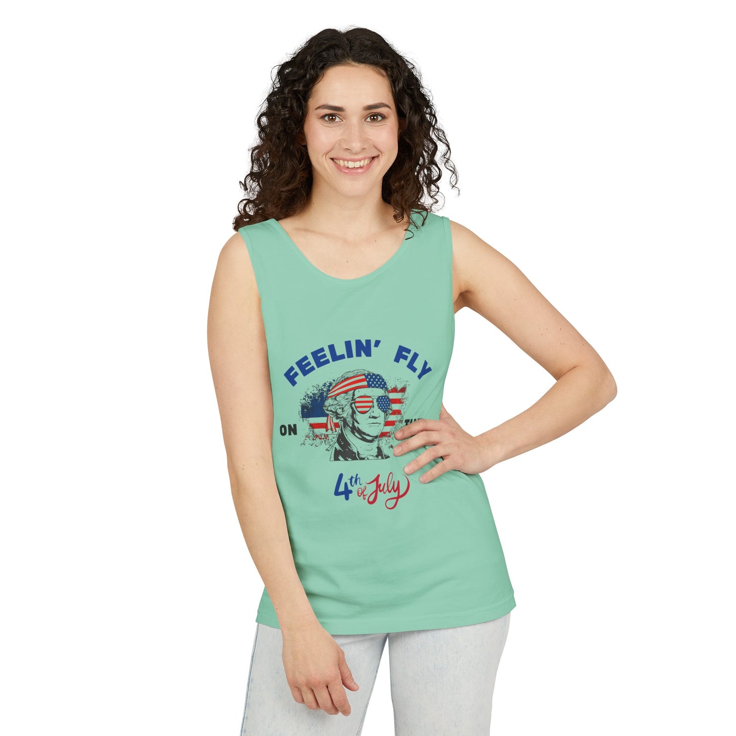 Unisex Garment-Dyed Tank Top - Feeling Fly 4th of July