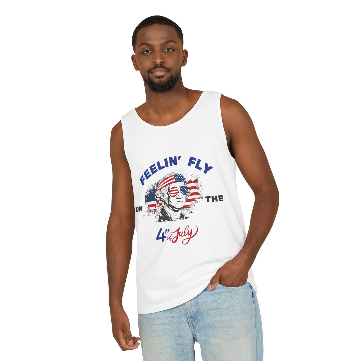 Unisex Garment-Dyed Tank Top - Feeling Fly 4th of July