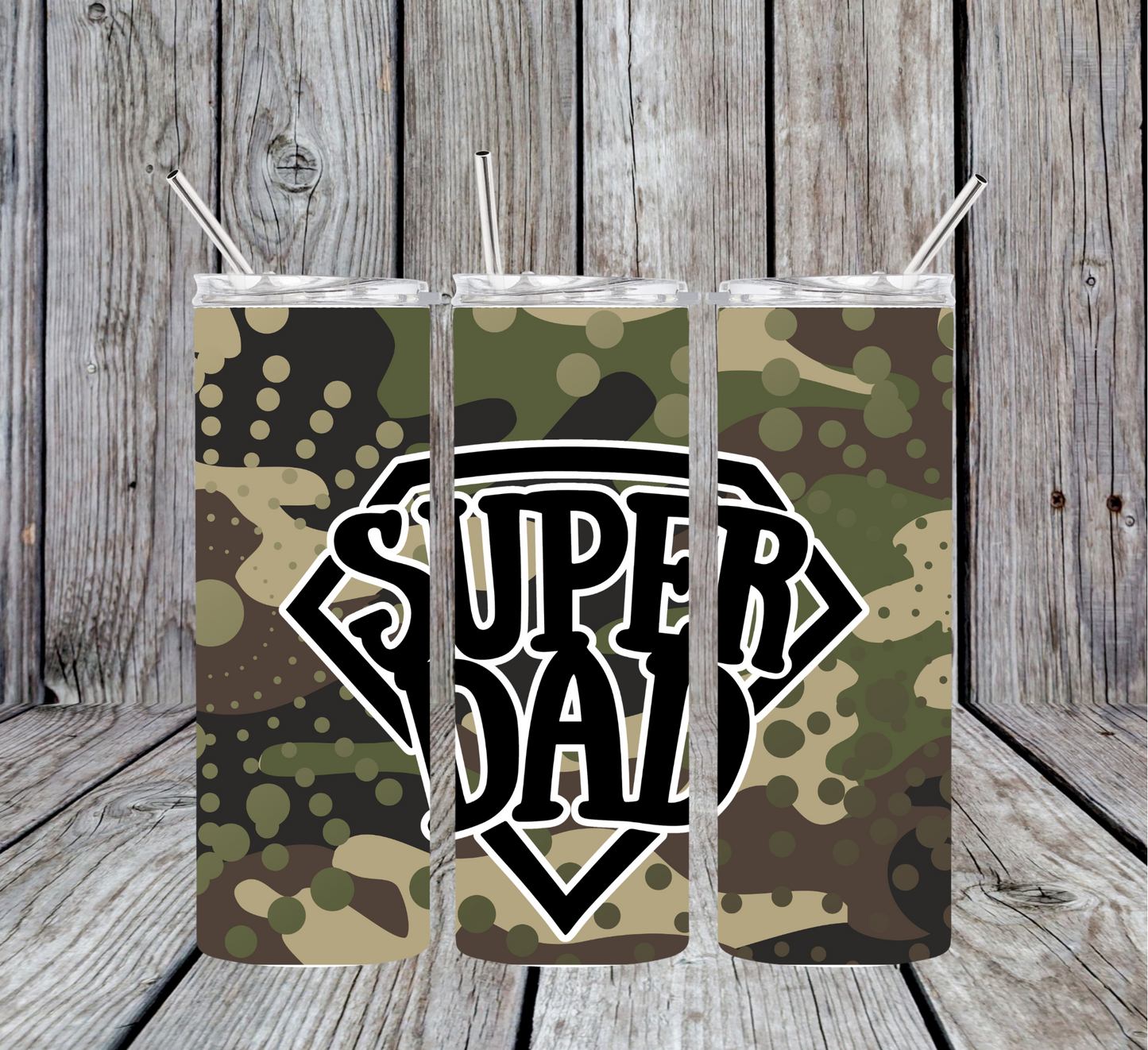 20 oz. Tumbler - Camo Super Dad!  Great for Father's Day!