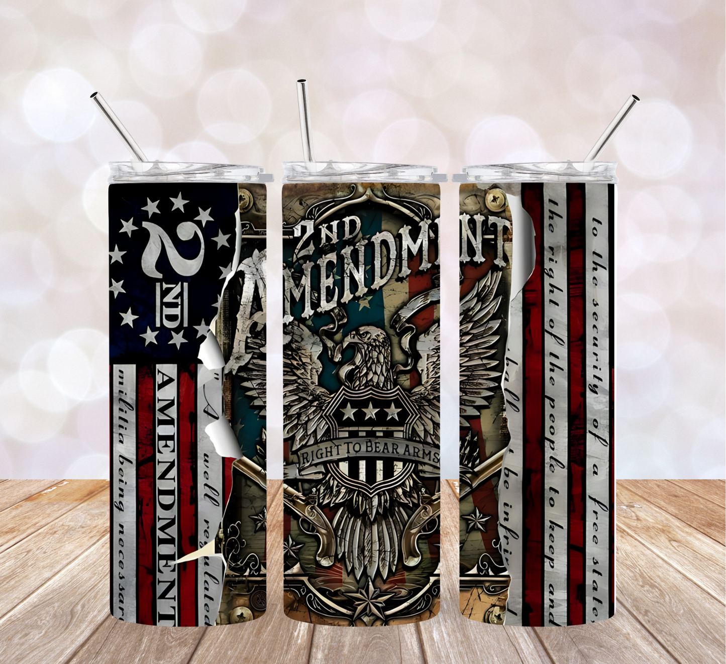 20 oz 2nd Amendment Tumbler - Great Gift for Father's Day or for Your Special Veteran!