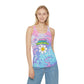 Tie Dye Racerback Tank Top - Womens Drink Happy Thoughts