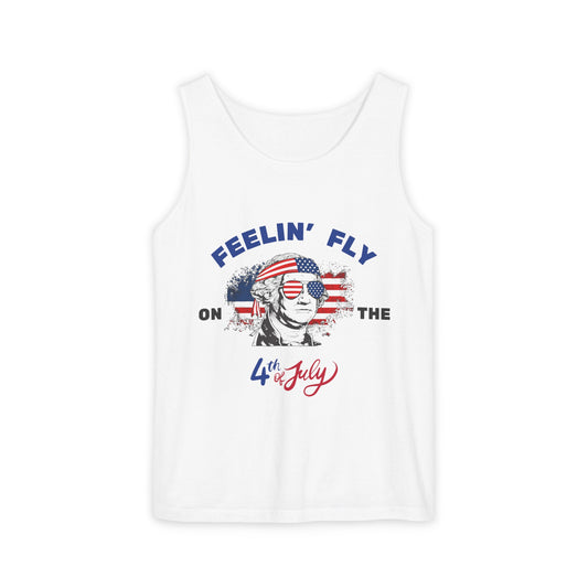 Unisex Garment-Dyed Tank Top - Feeling Fly 4th of July