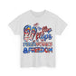 Womens Heavy Cotton T-Shirt - Flip Flops and Fireworks - Perfect for the 4th!