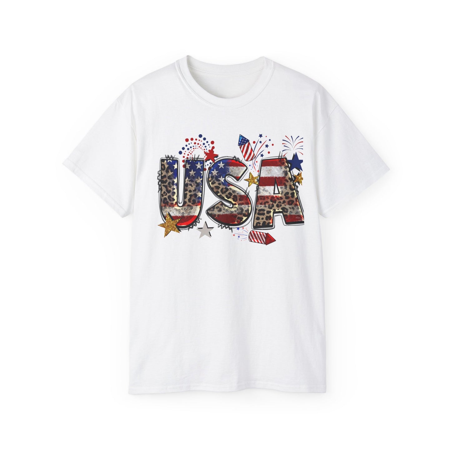 Unisex Ultra Cotton Tee - Celebrating the USA T-Shirt - Great for the 4th of July!