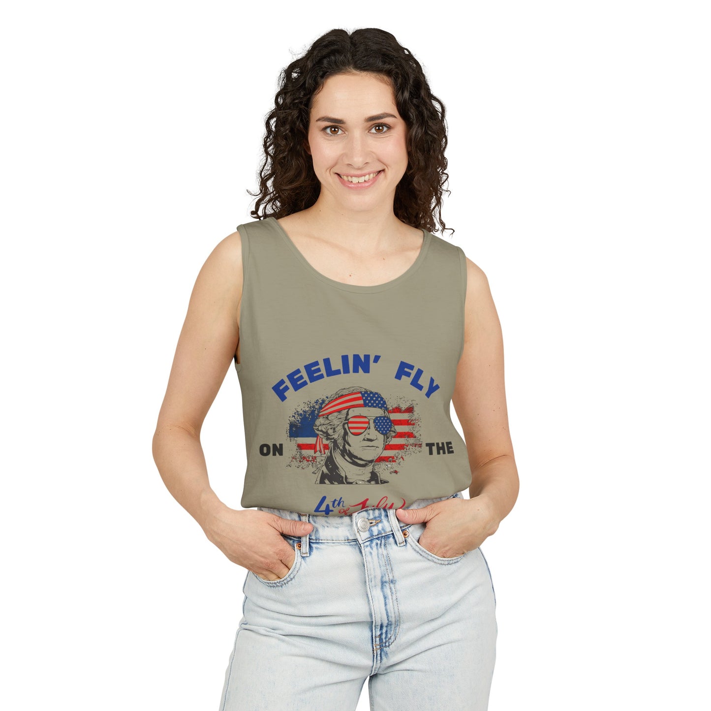 Unisex Garment-Dyed Tank Top - Feeling Fly 4th of July