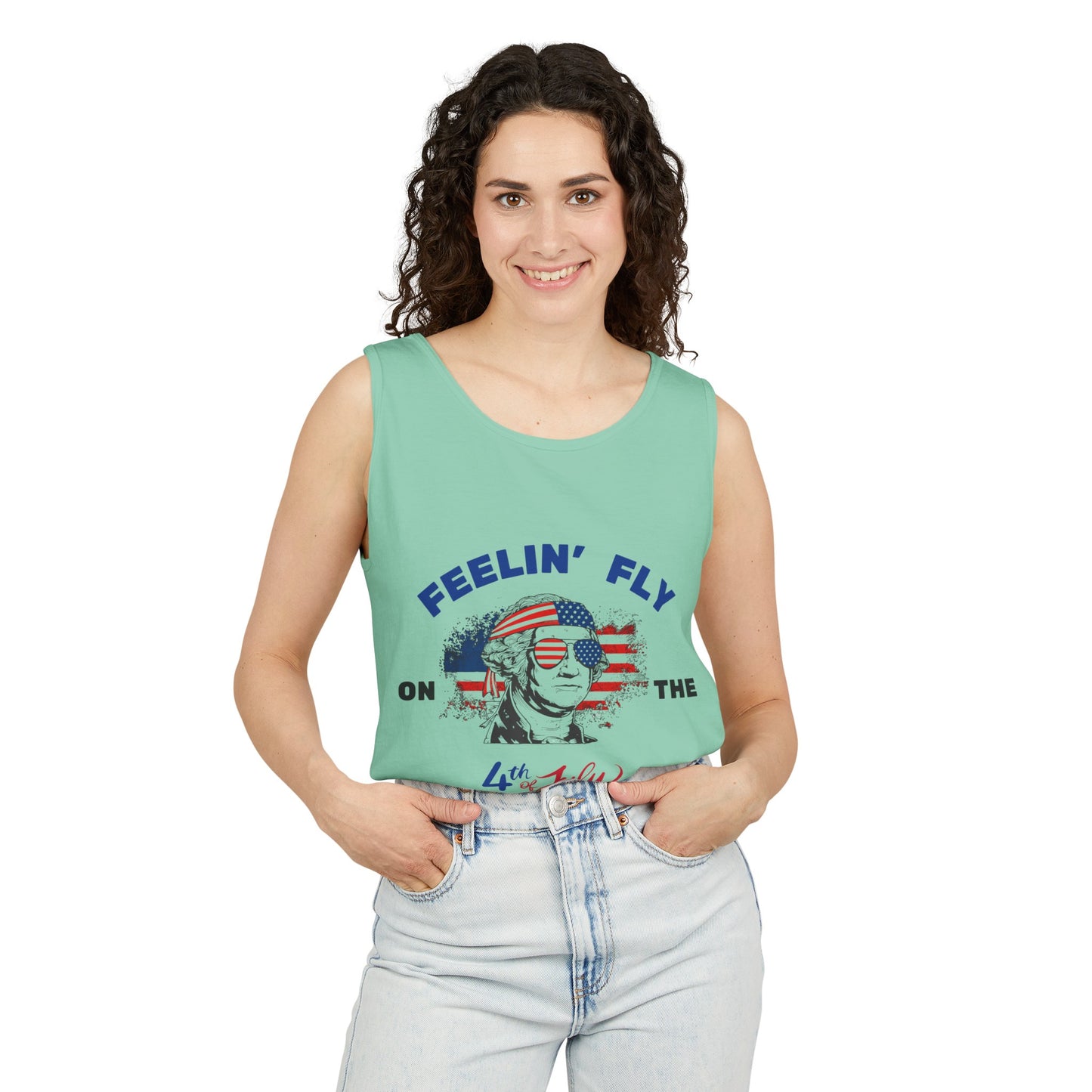 Unisex Garment-Dyed Tank Top - Feeling Fly 4th of July