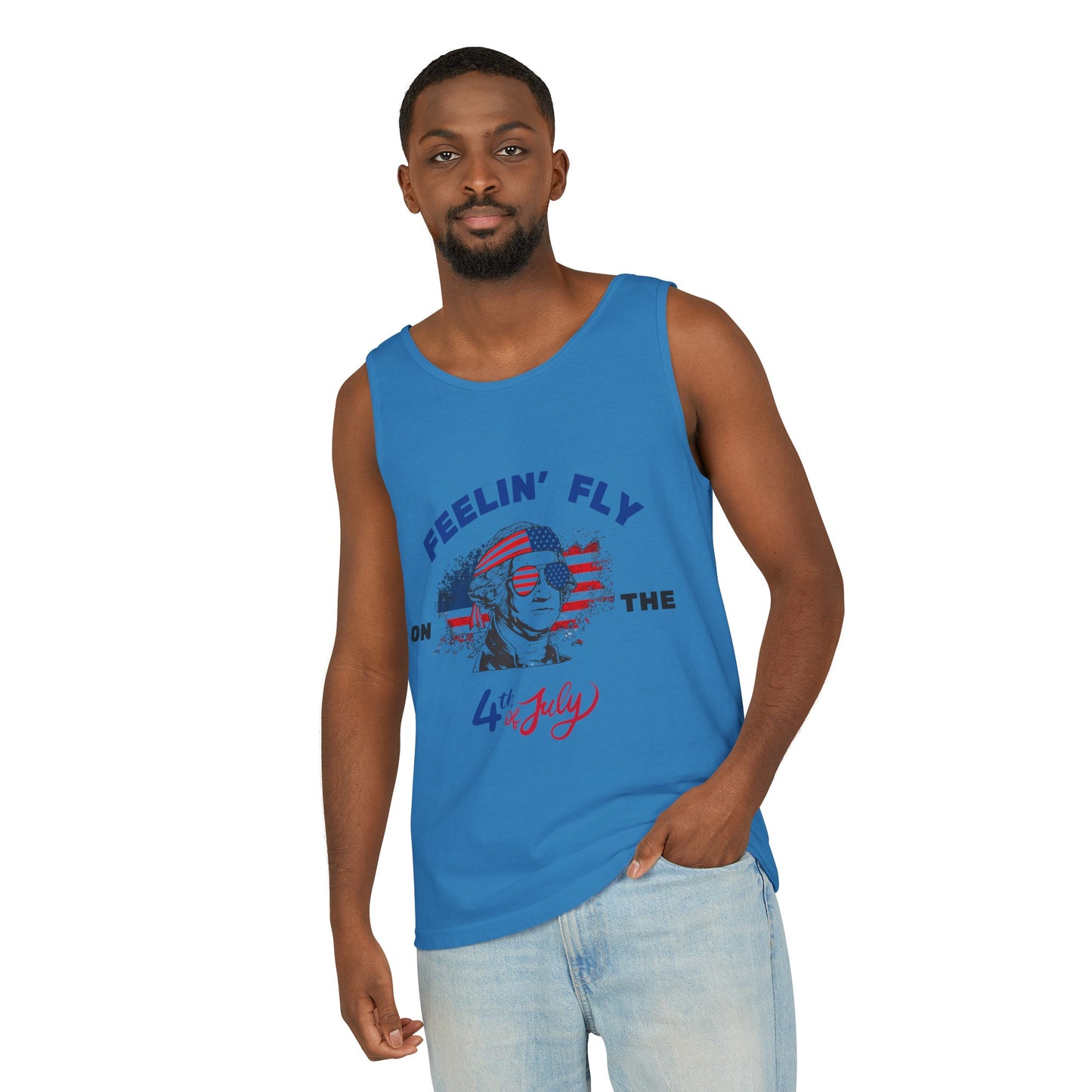 Unisex Garment-Dyed Tank Top - Feeling Fly 4th of July