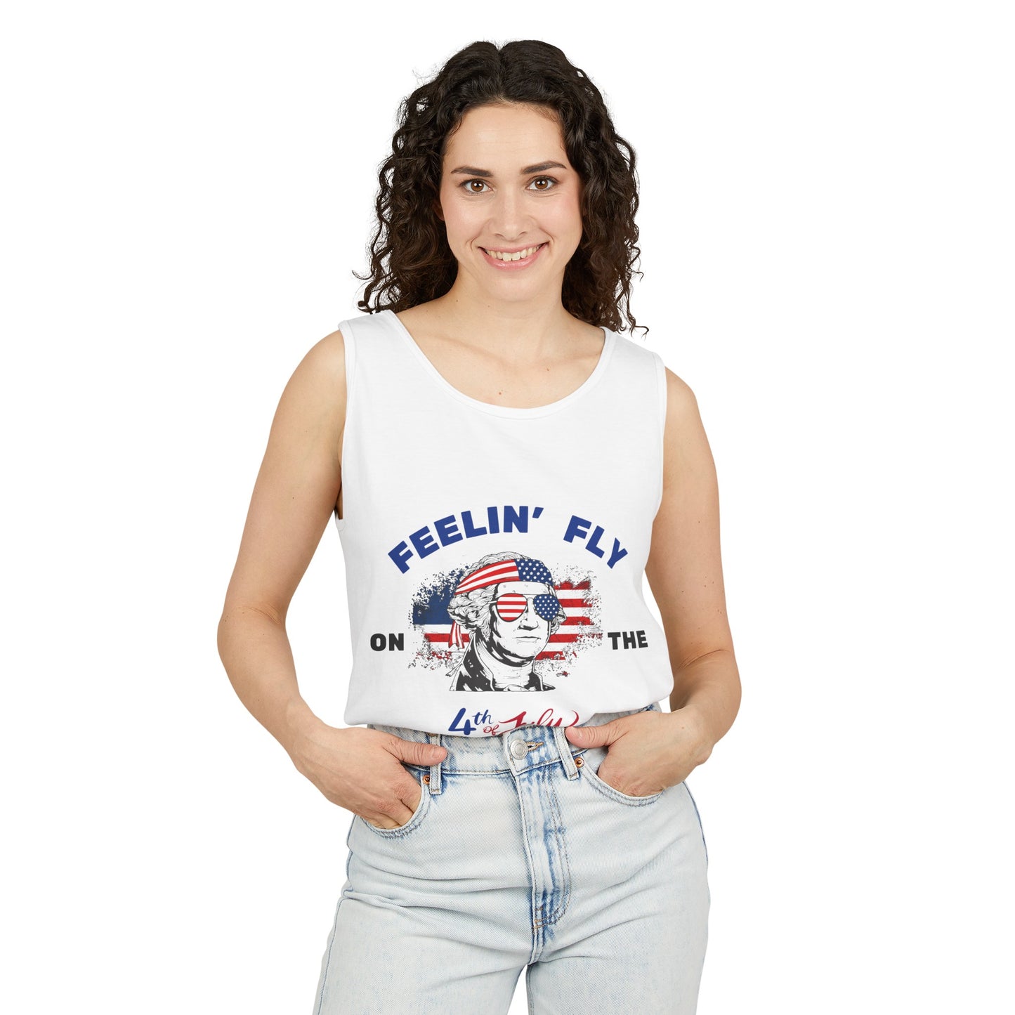 Unisex Garment-Dyed Tank Top - Feeling Fly 4th of July