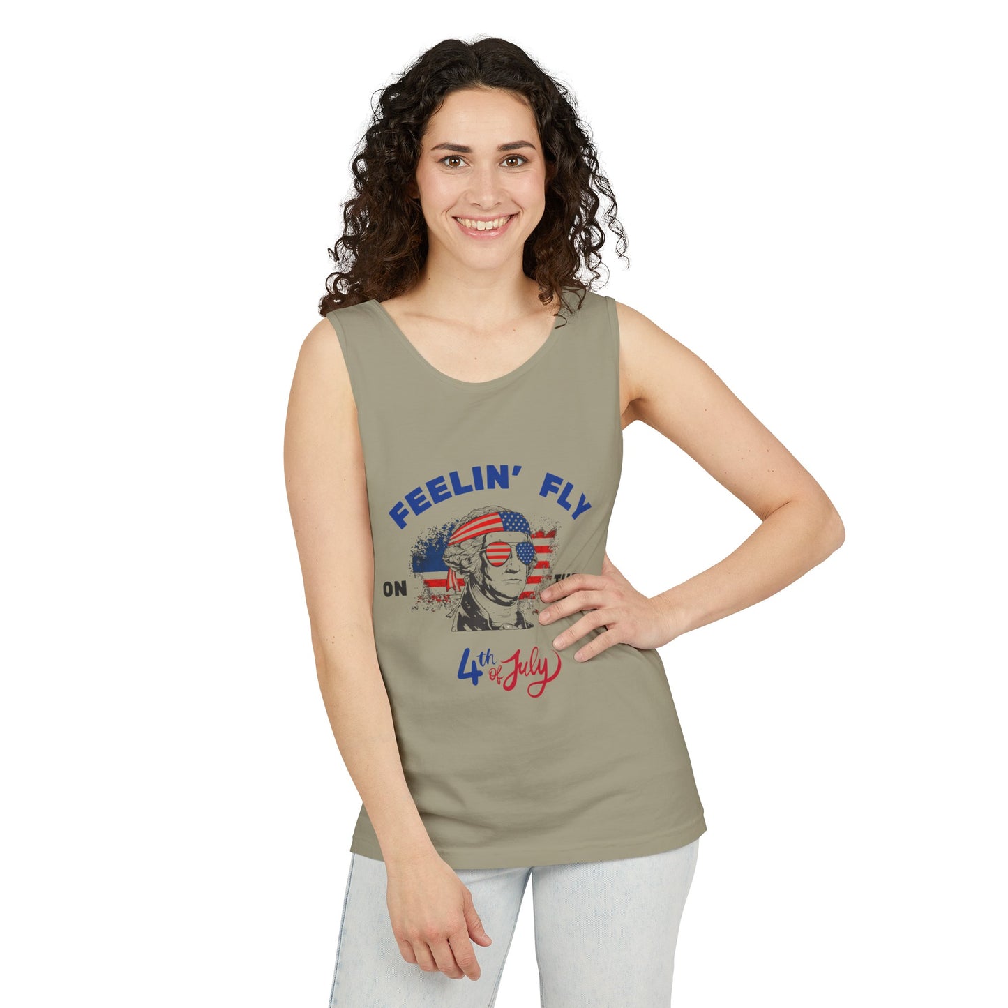 Unisex Garment-Dyed Tank Top - Feeling Fly 4th of July