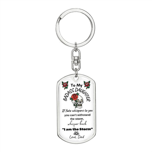 To My Badass Daughter - Dog Tag Keychain