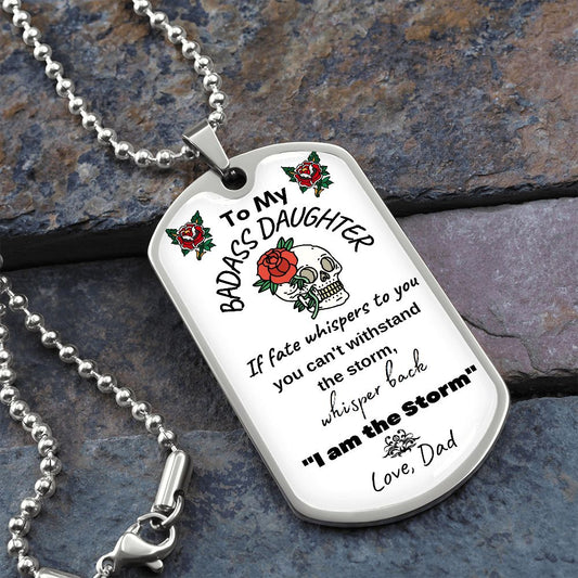 To My Badass Daughter - Dog Tag Necklace