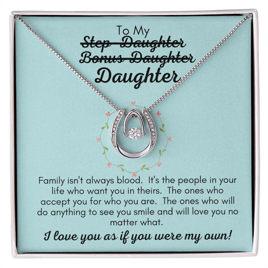 Bonus Daughter/Daughter Lucky Horseshoe Necklace