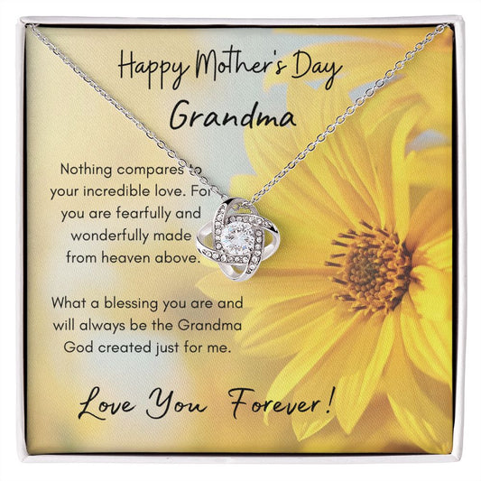 Happy Mother's Day Grandma Love Knot Necklace