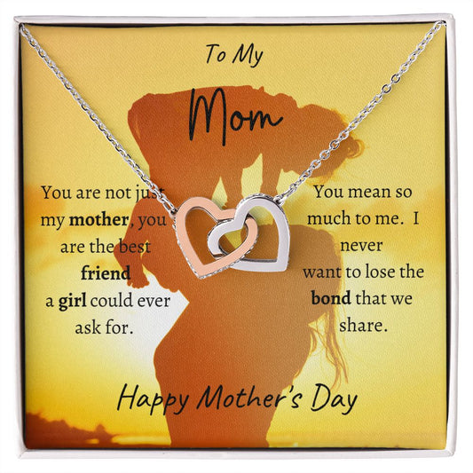 Happy Mother's Day Interlocking Hearts Necklace