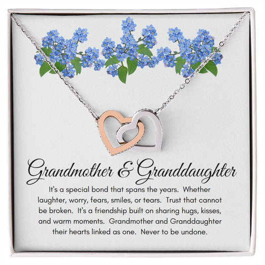 Grandmother to Granddaughter Interlocking Heart Necklace